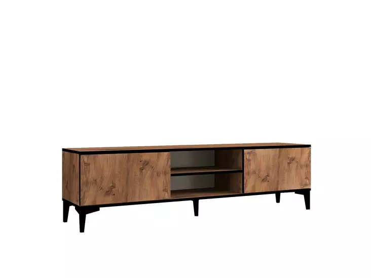 TV-bänk Hanah Home Begi Furu Svart Spånskiva 180x49,6x40 cm - TV-bänkar - 8684282345626 - 1