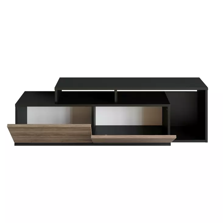 TV-bänk Hanah Home Nexera Svart Valnöt Spånskiva 149,8x42,9x35,3 cm - TV-bänkar - 8682870664586 - 1