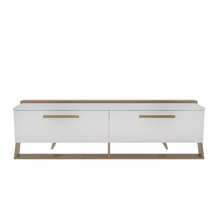 TV-bänk Hanah Home Astrid Vit Valnöt Spånskiva 163,8x46,8x36,6 cm - TV-bänkar - 8683743959686 - 1