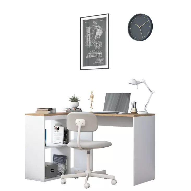Skrivbord Hanah Home HA113 Ek Spånskiva 120x74,8x50 cm - Skrivbord - 8683342593816 - 1