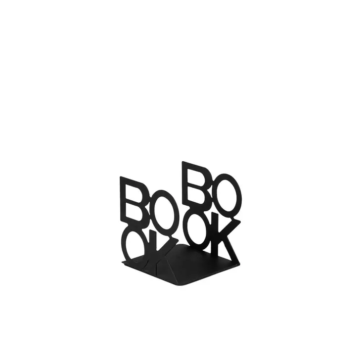 Bokstöd Aberto Design 9 Svart Metall 13,5x13x14 cm - Bokhyllor - 8682870703346 - 1