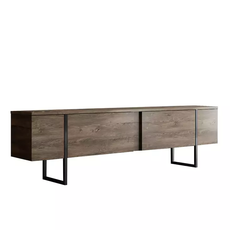 Soffbord Hanah Home Luxe Set Valnöt Svart Spånskiva 90x39x40 cm - Möbler - 8683742452126 - 1