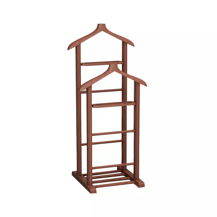 Klädhängare Hanah Home Beta Double Valnöt Massivt Trä 33,5x120x46 cm - Klädhängare och skoställ - 8682870972896 - 1