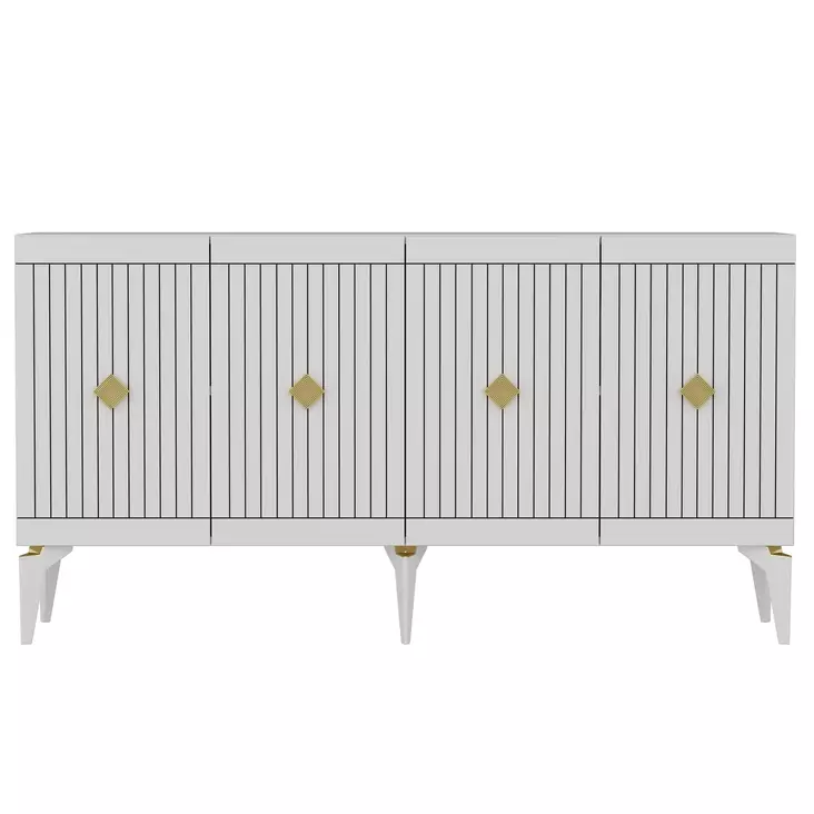 Konsolbord Hanah Home Midas Vit Guld Spånskiva 150x79x40 cm - Byråer och skåp - 8683742835806 - 1