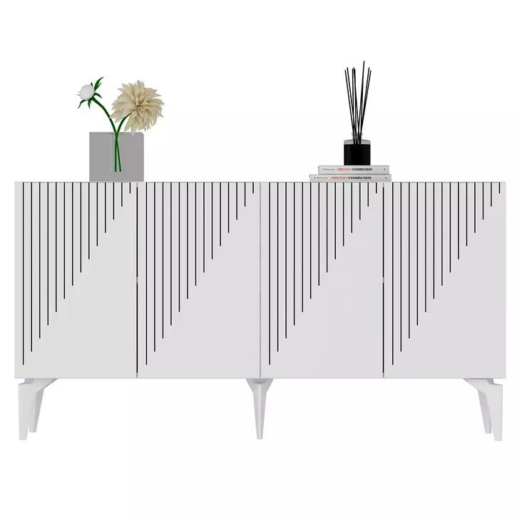 Konsolbord Hanah Home Draw Vit Spånskiva 150x79x40 cm - Byråer och skåp - 8683742689386 - 1