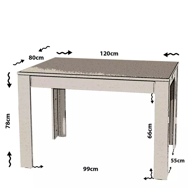 Matbord Hanah Home Single 120 Vit Spånskiva 120x78x80 cm - Matbord - 8681875037456 - 1