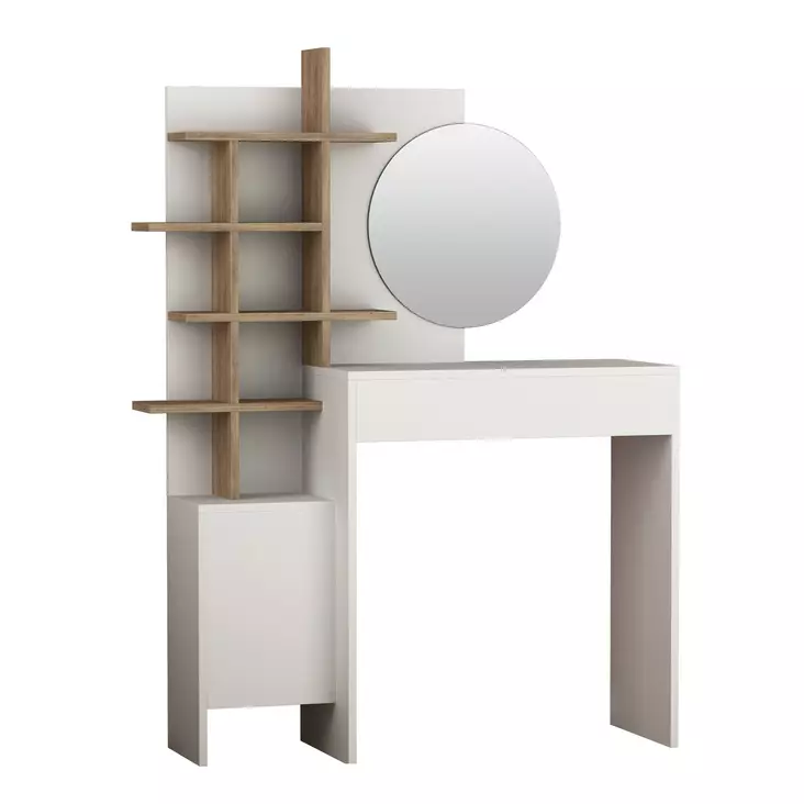 Sminkbord Hanah Home Mup Vit Ek Spånskiva 105x151x35 cm - Toalettbord - 8681875276886 - 1
