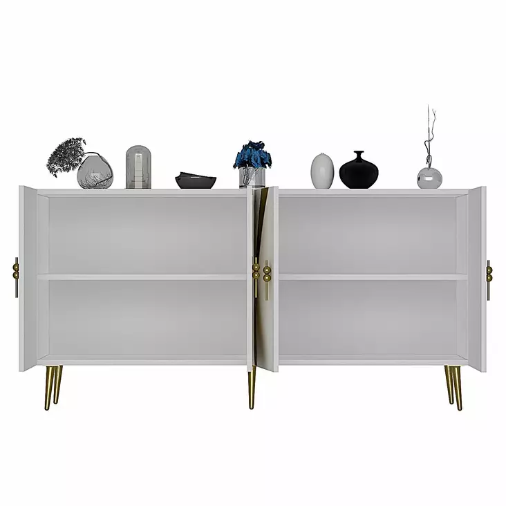 Konsolbord Hanah Home Hook KB150 Vit Guld Spånskiva 150x75x35 cm - Byråer och skåp - 8684283513826 - 1