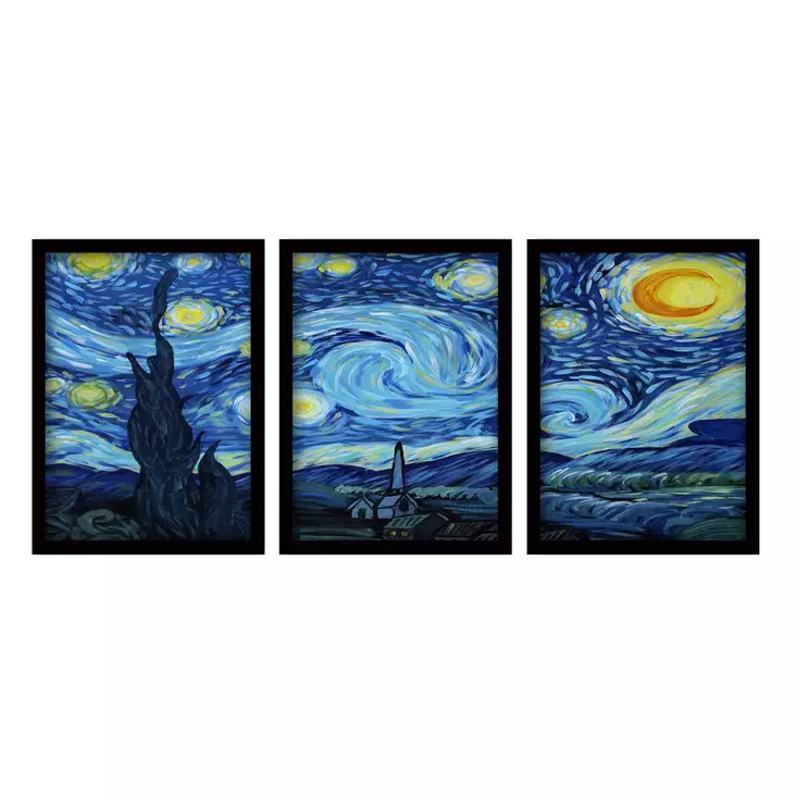 Inramad Tavla Wallity Flerfärgad MDF 35x45 cm 3 Delar - Tavlor och ramar - 8682870148826 - 1