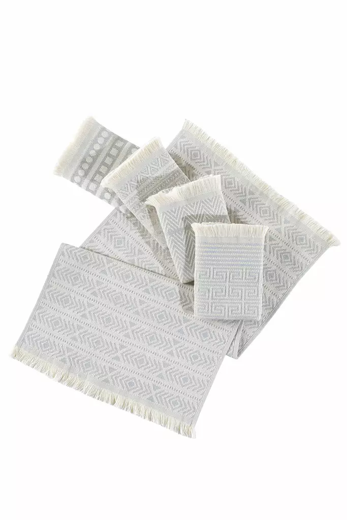 Tvätthandduk Set Mijölnir Ljusgrå 100% Bomull 38x65 cm - Handdukar - 8683342739726 - 1