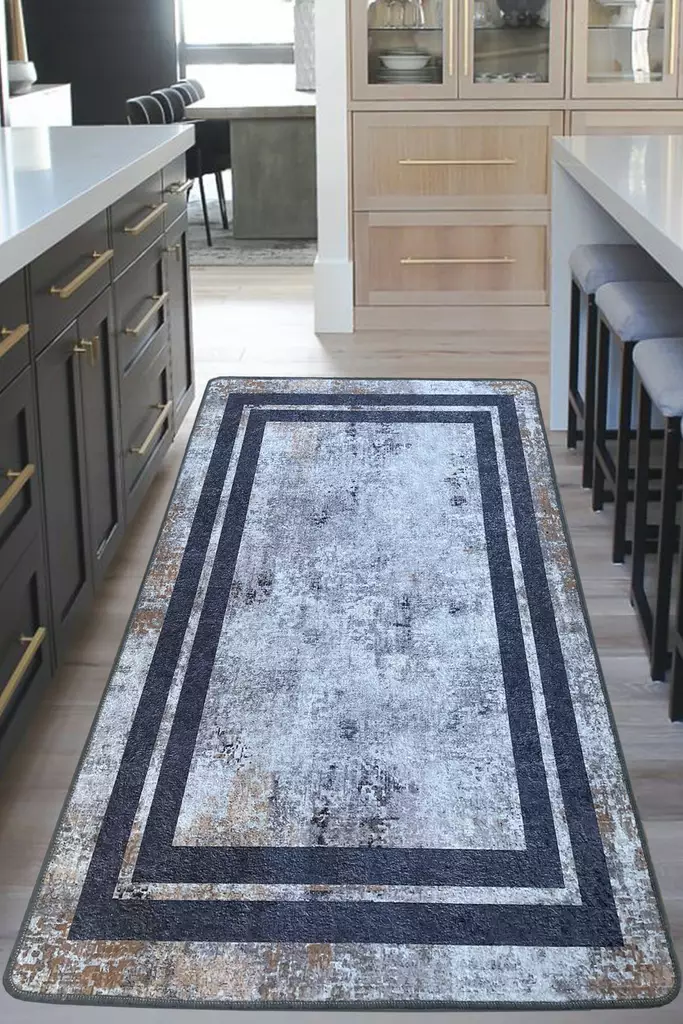 Gångmatta Conceptum Sione Beige Svart Brons Polyester 80x150 cm - Små mattor och gångmattor - 8683342627986 - 1