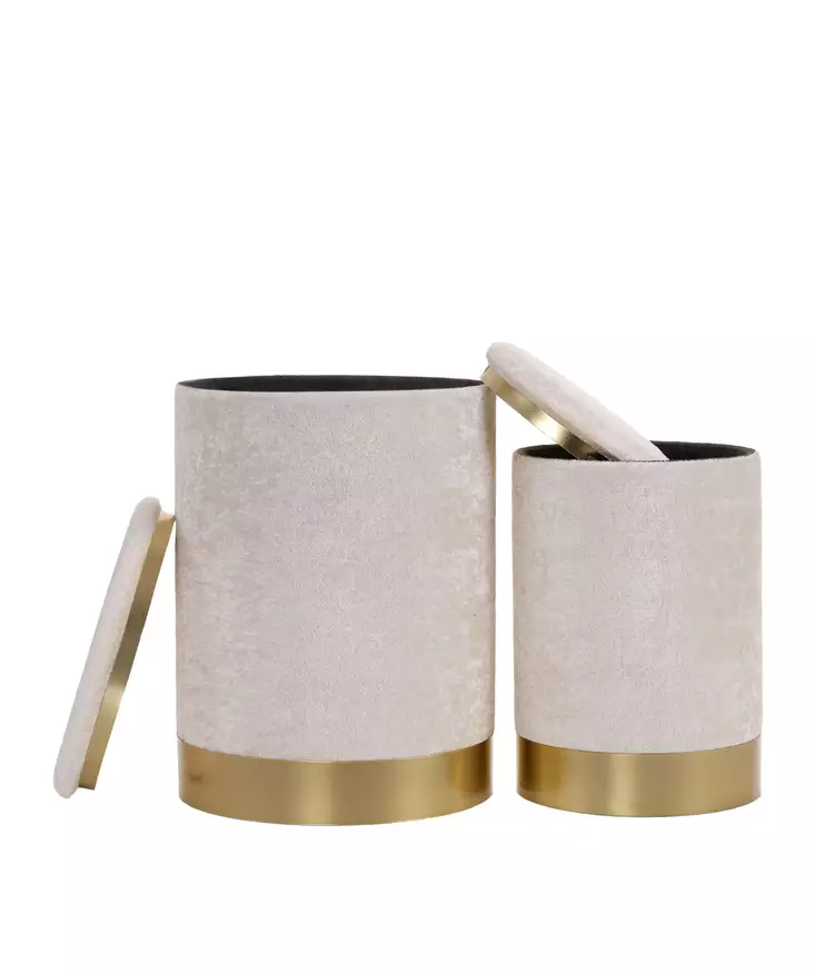 Puffset Aberto Design Comfort Cream Polyester 25x36x25 cm 32x43x32 cm - Paller - 8684283057436 - 1