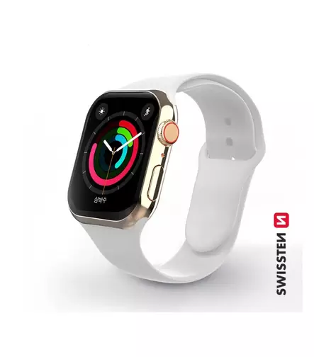 Apple Watch-armband | Vit | 38-41 mm | Silikon | Swissten - Smartklockor och aktivitetsmätare - 8595217477117 - 1