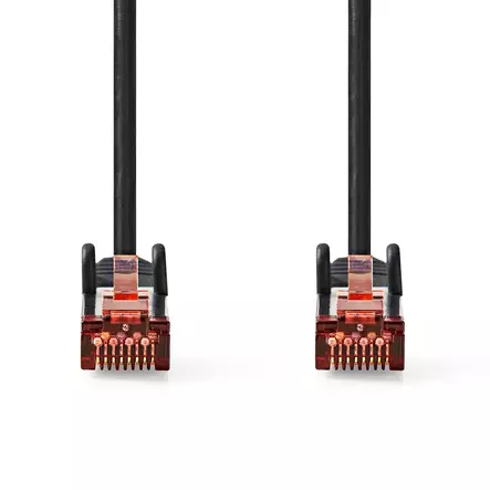 CAT6 Nätverkskabel | RJ45 hane | RJ45 hane | S/FTP | 1.00 m | Rund | LSZH | Svart | Label - Dator och nätverk - 5412810423187 - 10