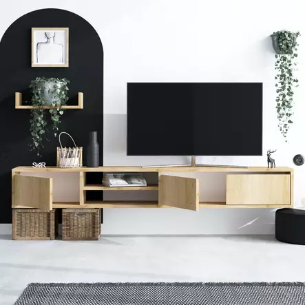 TV-bänk Hanah Home Heka Safir Ek Spånskiva 180x25x30 cm - TV-bänkar - 8683342978767 - 2