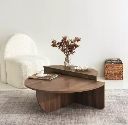 Soffbord Hanah Home Podium Valnöt Spånskiva 90x30x60 cm 85x35x30 cm - Soffor - 8683342746847 - 1