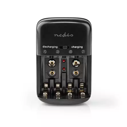 NiMH Batteriladdare AA / AAA | 1.2 / 9 V DC | 0.5 A A | Underhållsladdning | Euro / Typ-C (CEE 7/16) | Batteritypsenergi: AA / AAA / E-Block | Svart - Batteriladdare för uppladdningsbara batterier - 5412810328987 - 1