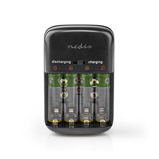 NiMH Batteriladdare AA / AAA | 1.2 / 9 V DC | 0.5 A A | Underhållsladdning | Euro / Typ-C (CEE 7/16) | Batteritypsenergi: AA / AAA / E-Block | Svart - Batteriladdare för uppladdningsbara batterier - 5412810328987 - 2