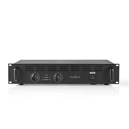 PA-förstärkare | RMS-uteffekt: 2x 100 W @ 8 Ohm / 2x 150 W @ 4 Ohm | 2 Kanaler | 2U | 19" hylla ingår | Metall | Svart - Förförstärkare och PA-förstärkare - 5412810305957 - 1