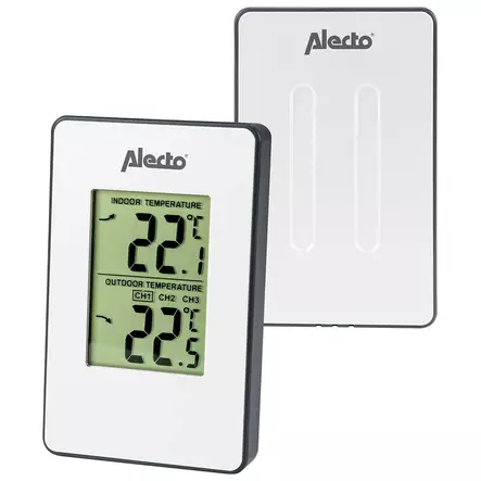Väderstation med trådlös sensor vit - Termometrar och väderstationer - 8712412676217 - 16