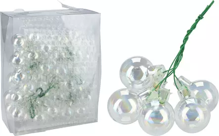 Iridescerande glaskuljepynt 30?mm med metalltråd – elegant inredningsbelysning för fest och hem - Juldekorationer och textilier - 8721037267007 - 1