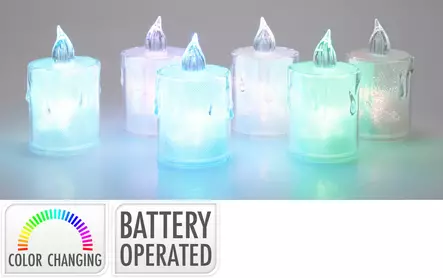 LED-ljus 8cm RGB Färgskiftande Batteridriven Stämningsbelysning Klar Polypropen 24st Förpackning - LED-ljus och lyktor - 8721037621717 - 1
