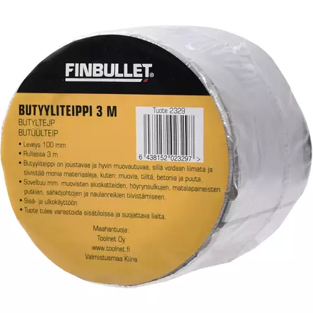 Butyyliteippi 100mm x 1,5mm 3m - Byggtejp - 6438152023297 - 2