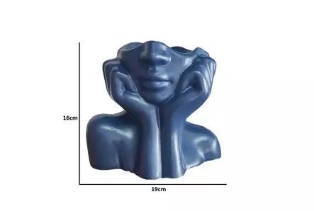 Vas Aberto Design Iskandinav Layd Indigo Blå Keramik 19x11x16 cm - Hängande blomkrukor och vaser - 8684282698487 - 2