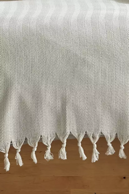 Dubbel piqué, ecru, 200 x 220 cm, slitstark, miljövänlig - Överkast och plädar - 8684282633297 - 2