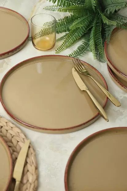 Tallrikset Hermia Ljusbrun Keramik 6 Delar - Tallrikar - 8684283355907 - 2