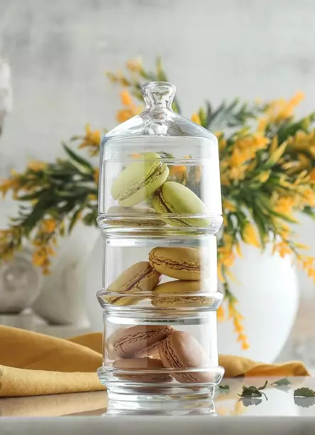 Kexskål, transparent, 8,1 x 8,1 x 22,8 cm, hållbar, tål maskindisk - Serveringsfat - 8683342992947 - 2