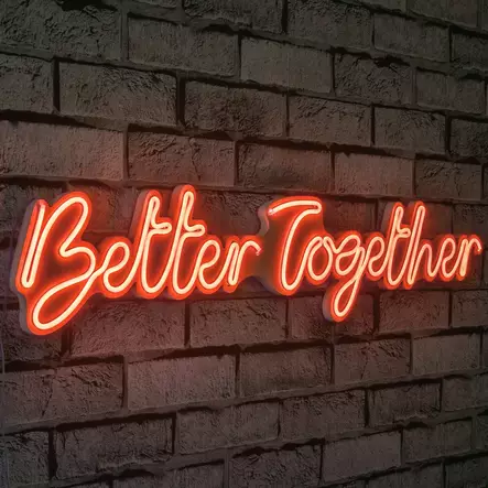 Dekorativ Led Väggbelysning Wallity Better Together Röd Plast 84x16 cm - Ljussmycken och ljusfigurer - 8682870287457 - 2