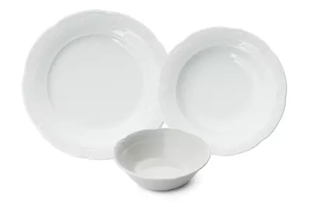 Matservis (18 delar), vit, 27 cm, 21 cm, 16 cm, hållbar, elegant, praktisk - Tallrikar - 8684282532637 - 1