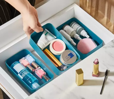 Sminkorganisatör Hermia Turkos Plast 3 Delar - Sminkverktyg - 8684282829287 - 1