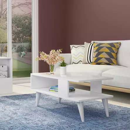 Soffbord Hanah Home Ayca Vit Spånskiva 90x40x45 cm - Soffbord - 8683342946117 - 2