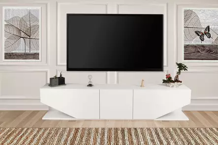 TV-bänk Hanah Home Inci Vit Spånskiva 180x40x30 cm - TV-bänkar - 8681181979877 - 2