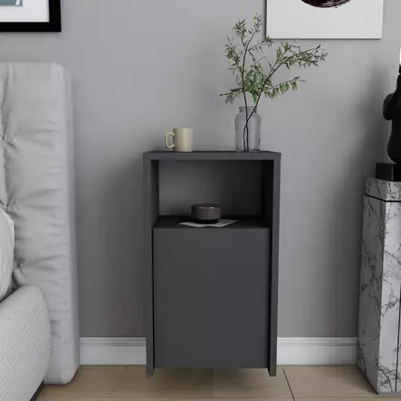 Sängbord Hanah Home Carlin Antracit Spånskiva 36x25,3x61,4 cm - Nattduksbord - 8683743120147 - 2