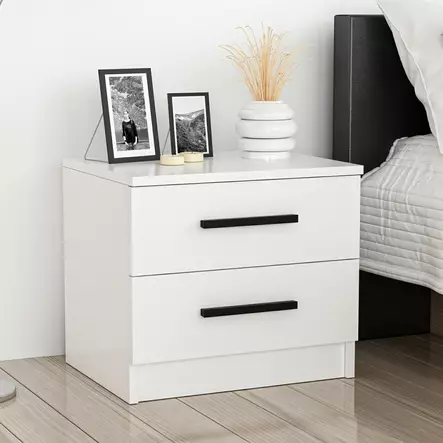 Sängbord Hanah Home Kale Vit Spånskiva 50x40x47 cm - Nattduksbord - 8683742567417 - 2