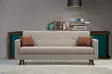 3-sits bäddsoffa Atelier del Sofa Polya Beige Tyg 205x75x86 cm - Bäddsoffor - 8683742755517 - 2