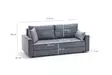 3-sits bäddsoffa Atelier del Sofa Ece Grå Polyester 215x90x88 cm - Bäddsoffor - 8682870845077 - 9