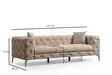 3-sits soffa Atelier del Sofa Como Ecru Polyester 237x90x70 cm - Soffor - 8683342529037 - 8