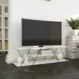 TV-bänk, vit/svart, W120 cm x H33 cm x D33 cm, hållbar, stilren, rymlig - TV-bänkar - 8681875883107 - 1