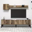 TV-bänk Hanah Home Lidya Valnöt Marmormönster Spånskiva 180x49x35 cm - TV-bänkar - 8681875807677 - 2