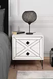Sängbord Hanah Home Luna Vit Spånskiva 50x55x40 cm - Nattduksbord - 8683342427647 - 1