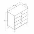 Byrå Hanah Home Versa Ce 3616 Ek Vit Spånskiva 80x90,8x45 cm - Byråer och skåp - 8683743041817 - 4
