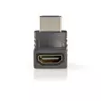 HDMI Adapter | HDMI Kontakt | HDMI Hona | Guldplaterad | Vinklat 270° | ABS | Antracit | 1 st. | Kartong med fönster - Videokontakter och pluggar - 5412810265497 - 10