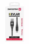 Laddningskabel Kevlar USB/USB-C 1,5m från Swissten - USB-C-kablar - 8595217481497 - 2