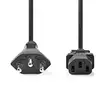 Strömkabel | CH typ 12 | IEC-320-C13 | Rak | Rak | Nickelplaterad | 2.00 m | Rund | PVC | Svart | Label - Strömkablar och kontakter - 5412810425297 - 10