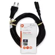 Strömkabel | Euro Man | IEC-320-C7 | Rak | Rak | Nickelplaterad | 5.00 m | Platt | PVC | Svart | Label - Strömkablar och kontakter - 5412810427437 - 66
