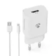 Väggladdare | 12 W | 1x 2.4 A A | Antal utgångar: 1 | USB-A | Lightning 8-Pin (Lös) Kabel | 1.00 m | Single Voltage Output | Vit - Batteriladdare för uppladdningsbara batterier - 5412810330027 - 41